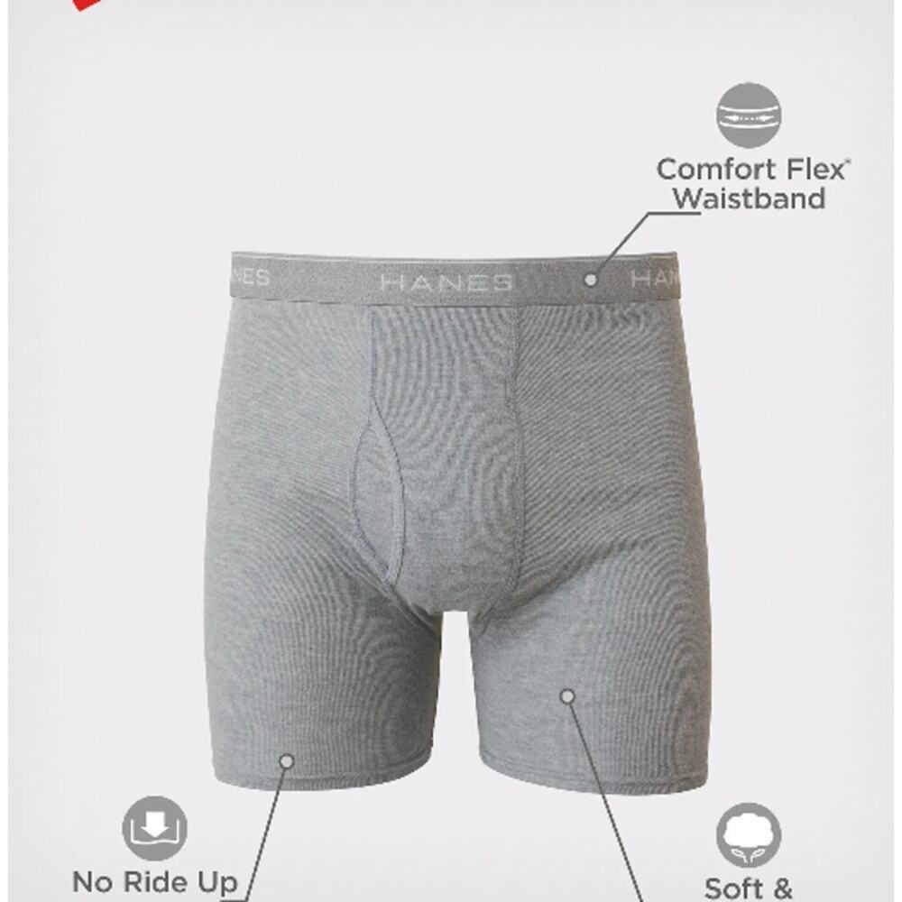 Hanes Men's Small 6 Pack Comfort Flex Cotton Boxer Brief Underwear K15-10